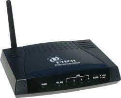 E-Tech ADWG05 modem kullanıcı adı, şifre ve Ip adresi
